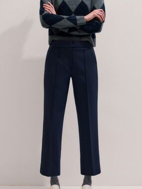 ME+EM Forever Slim Crop Trouser Pants Navy Blue Wool Blend size 4 NWT NEW